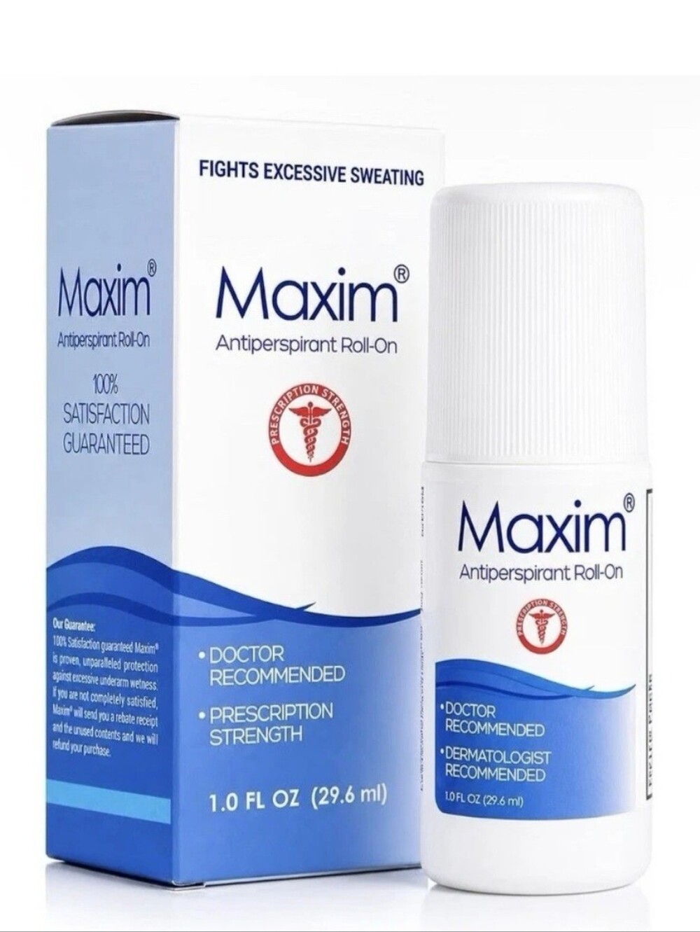 Maxim Clinical Strength Roll-On Antiperspirant For Hyperhidrosis & Sweating